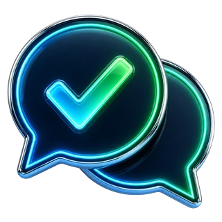 Speech bubbles with a check mark